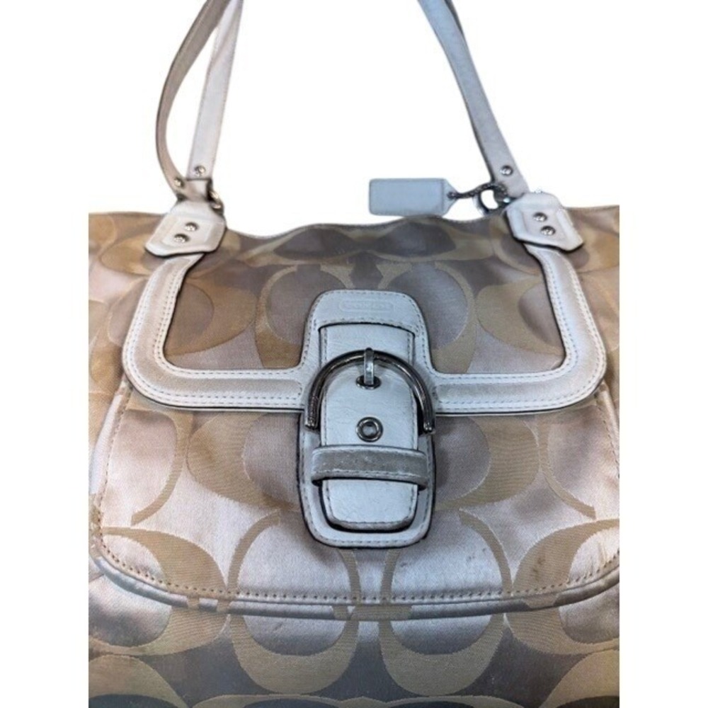 Coach Campbell Belle Carryall F25294 Champagne Signature Sateen Y2K Tote - Picture 2 of 8